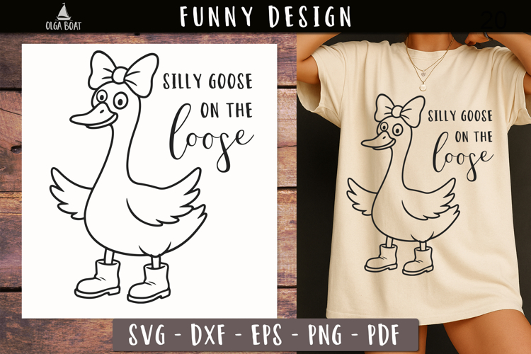 Silly Goose On The Loose Svg Cute Coquette design