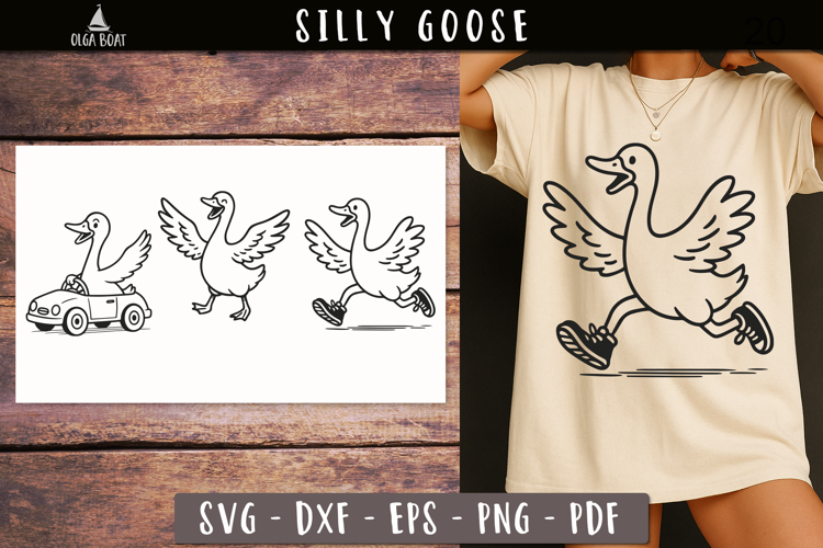 Silly goose svg Funny animal illustrations