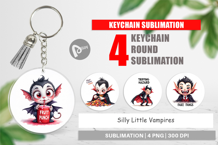 Silly Vampires Keychain