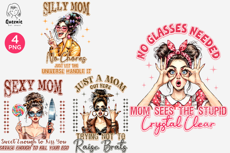 Sarcastic Pop Art Mom PNG, Mother’s Day Clipart, Motherhood