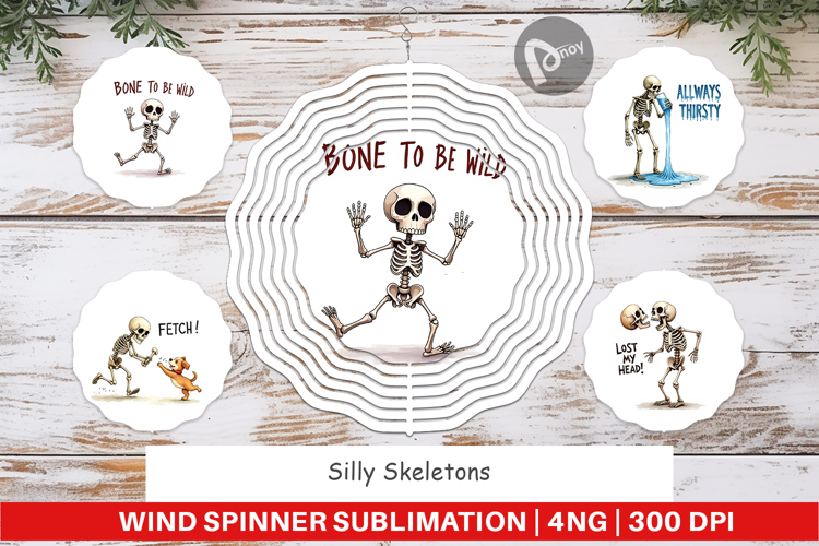Silly Skeletons Wind Spinner