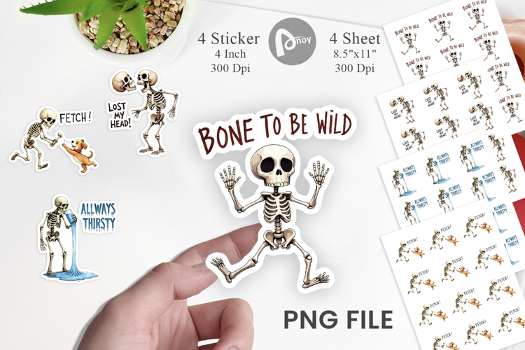 Silly Skeletons Sticker