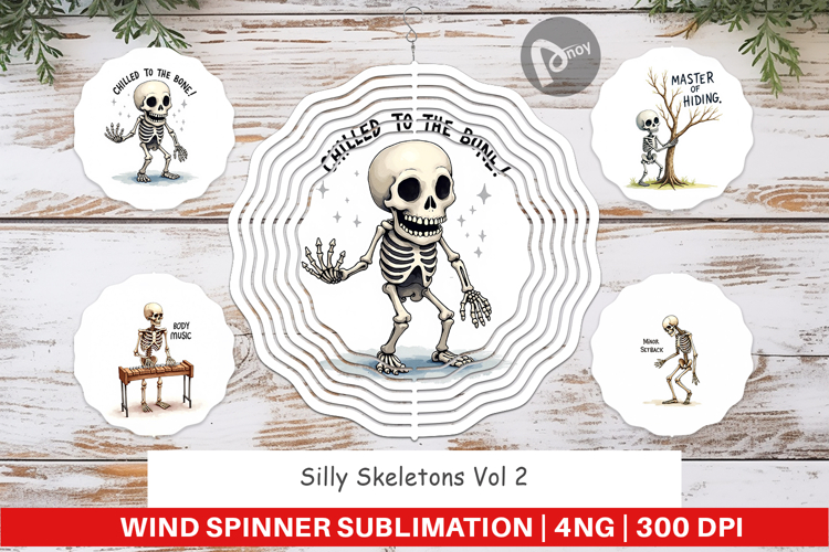 Silly Skeletons Wind Spinner