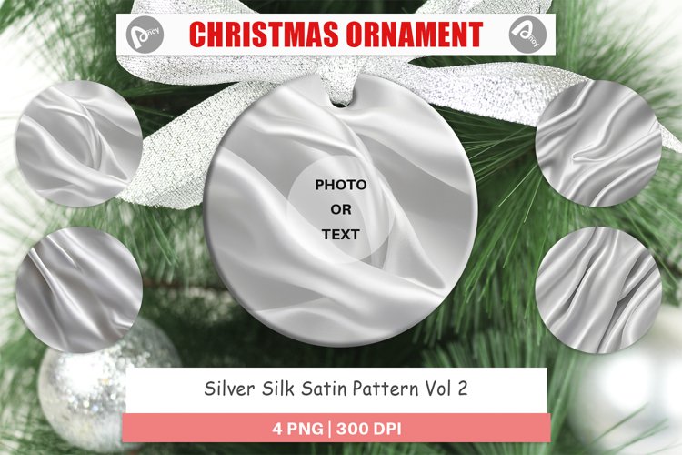 Christmas Ornaments Silver Silk Pattern