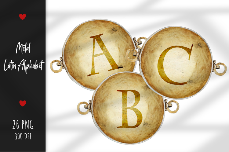 Silver Vintage Labels with Latin Letters