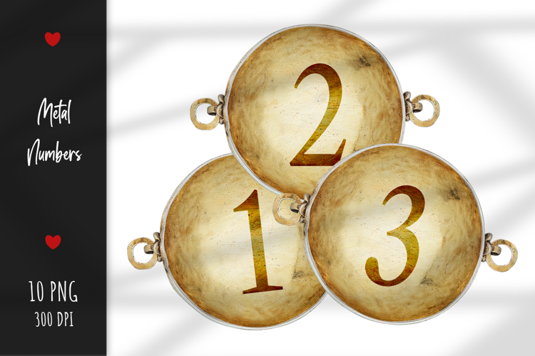 Silver Vintage Labels with Numbers