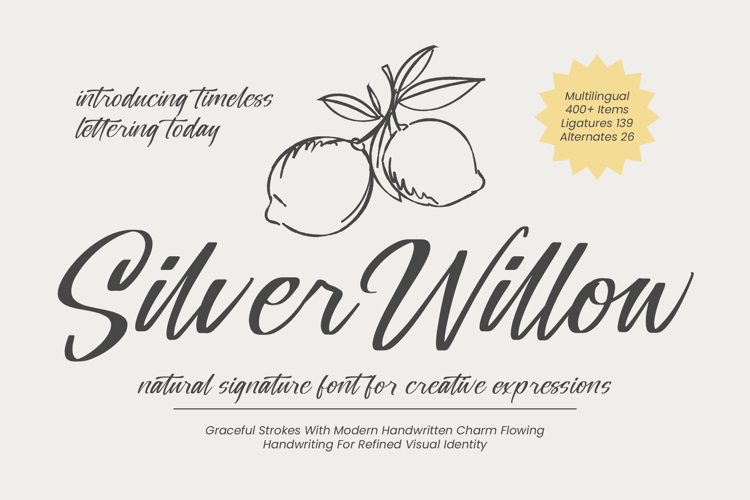 Silver Willow - Natural Signature Font