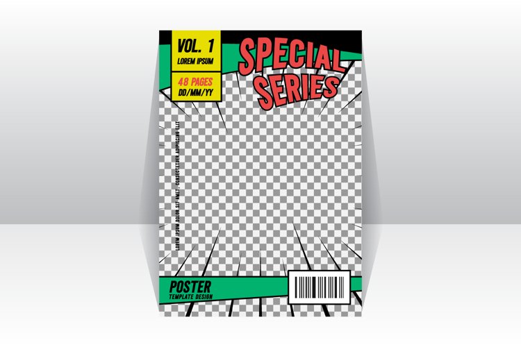 Simple comic magazine front page layout template vector example image 1