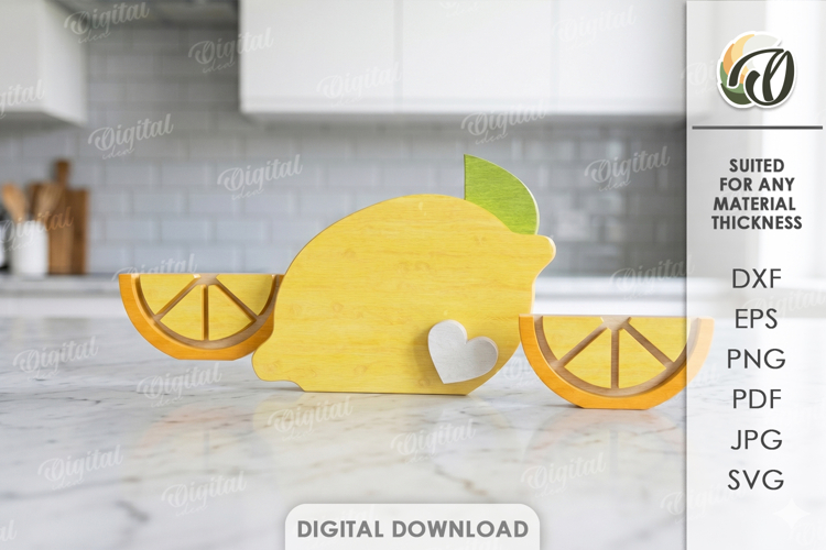 3D Simple Stand Decor Laser Cut. Home Decor. Lemon SVG example image 1