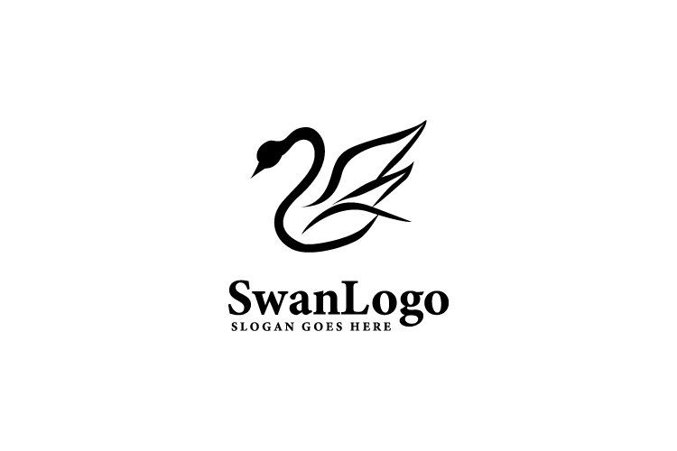 Simple swan logo design template example image 1