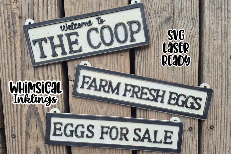 Simple Chicken Coop Signs Laser SVGs