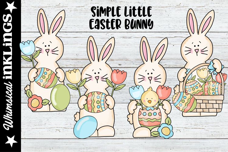 Simple Little Easter Bunny-Easter Egg Sublimation Clipart example image 1