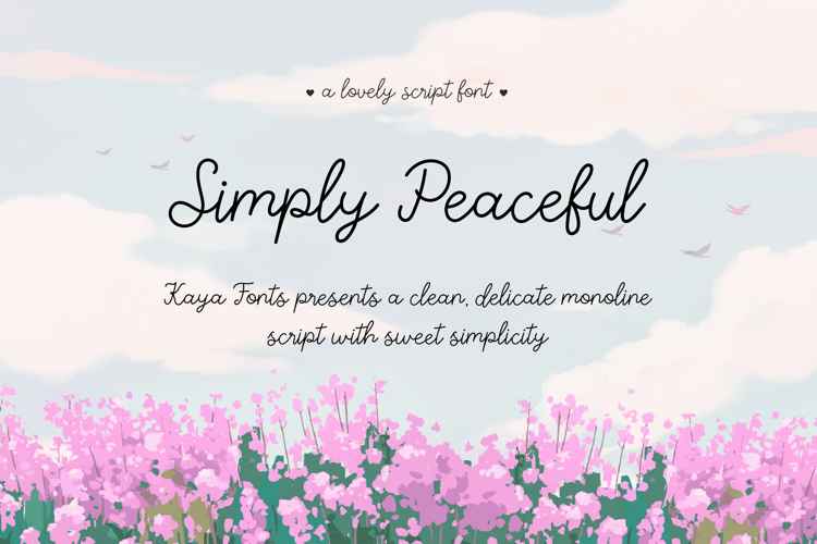 Simply Peaceful Thin Monoline Script