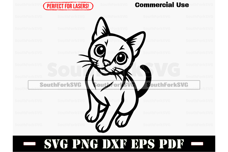 Singapura Cat Begging Design SVG PNG DXF EPS PDF