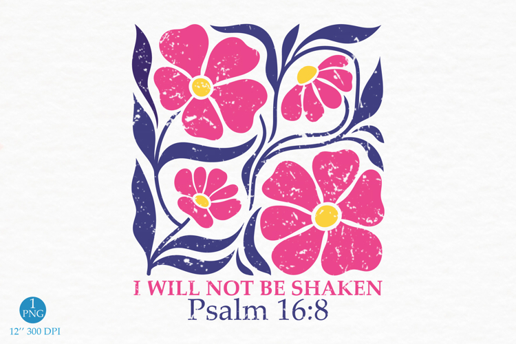 Religious Floral Quote PNG, Inspirational Design