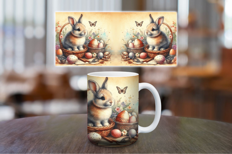 Mug Wrap Sublimation - vintage rabbit