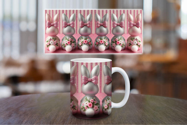 Mug Wrap Sublimation - pink rabbit bunny