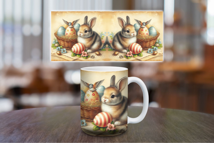 Mug Wrap Sublimation - vintage rabbit