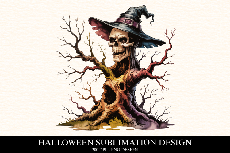 Halloween Skull Tree Clipart PNG | Spooky Season Png