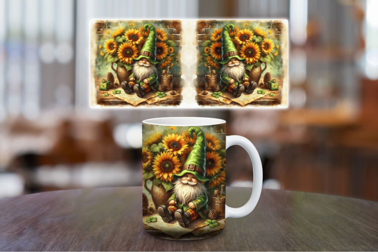Mug Wrap Sublimation - sunflowers gnome