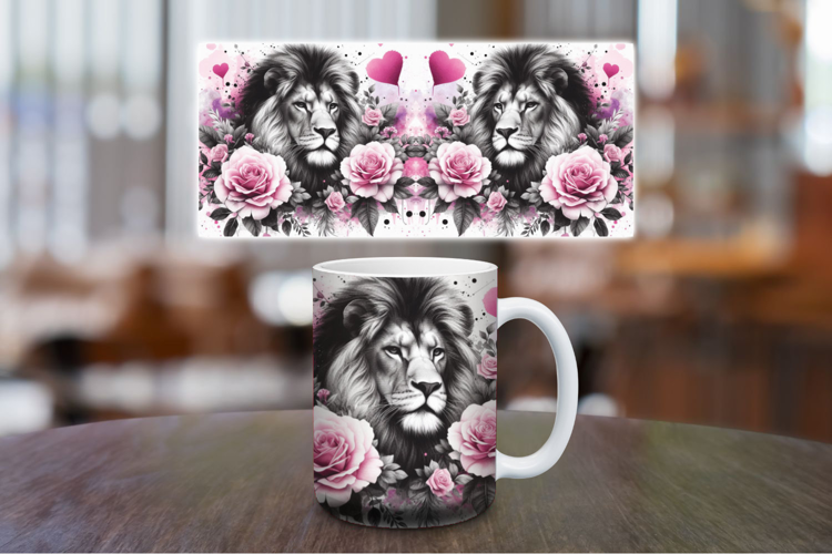 Mug Wrap Sublimation - watercolor lion