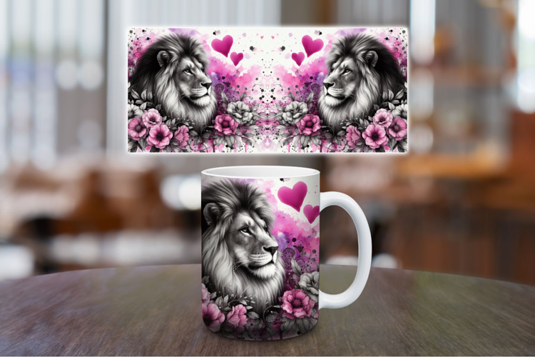 Mug Wrap Sublimation - watercolor lion
