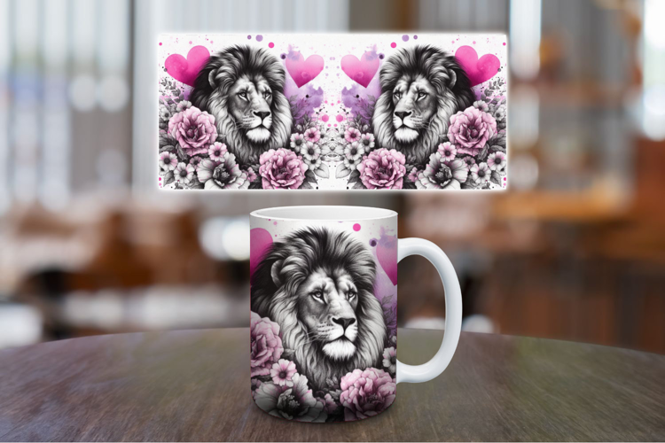 Mug Wrap Sublimation - watercolor lion