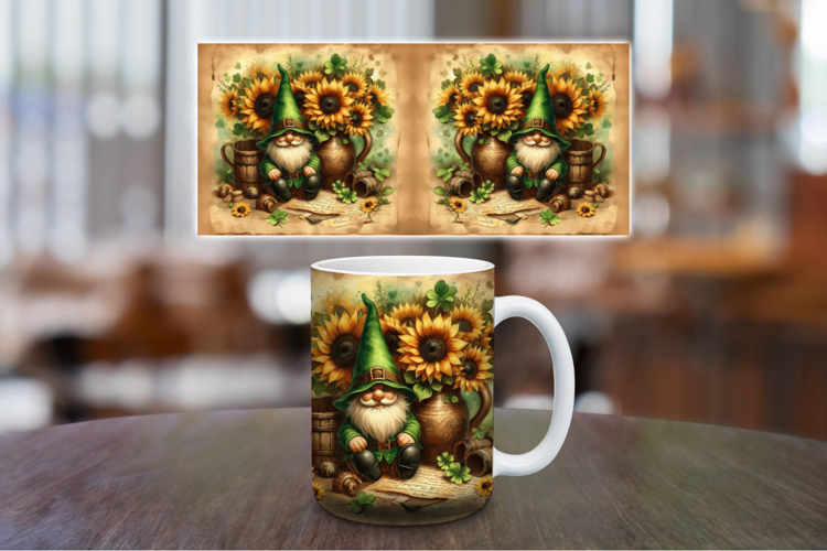 Mug Wrap Sublimation - sunflowers gnome