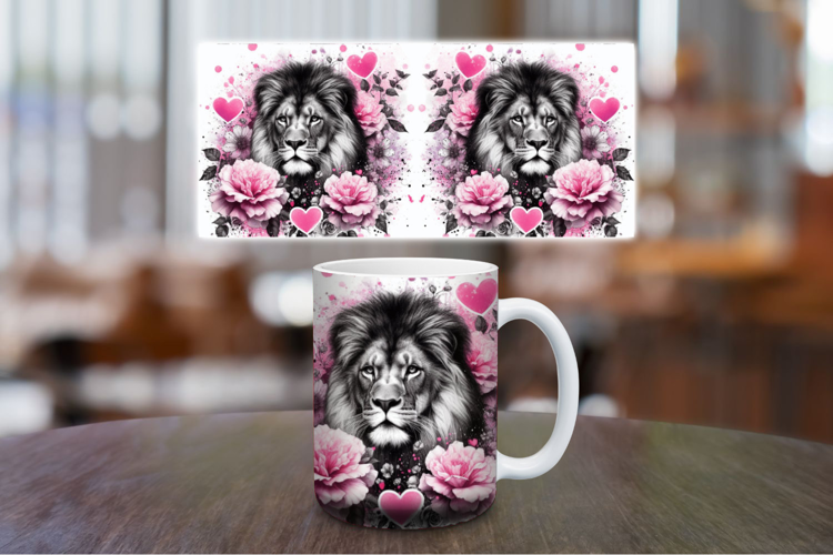 Mug Wrap Sublimation - watercolor lion