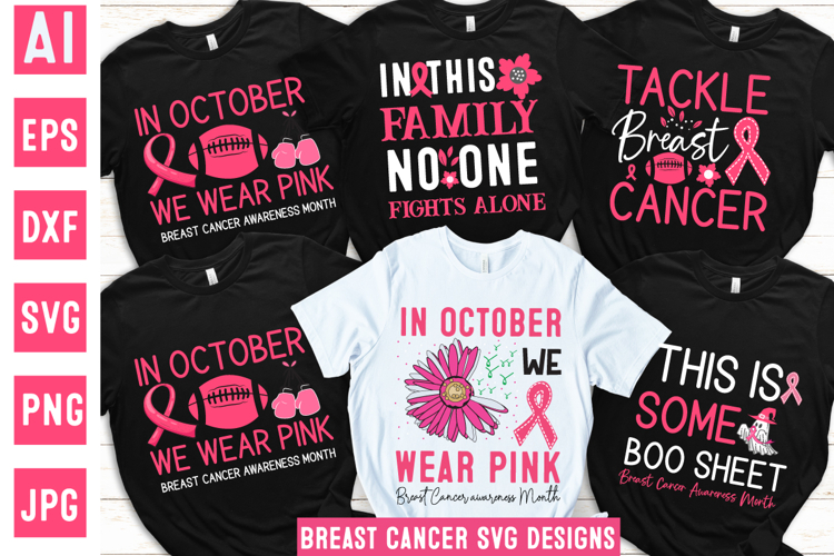 Breast Cancer SVG Design,In October we we Wear Pink 5 Design
