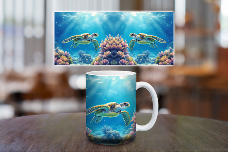 Mug Wrap Sublimation - sea turtle