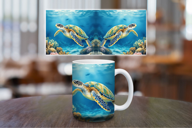 Mug Wrap Sublimation - sea turtle