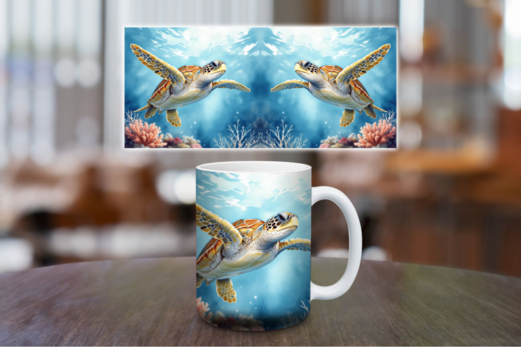 Mug Wrap Sublimation - sea turtle