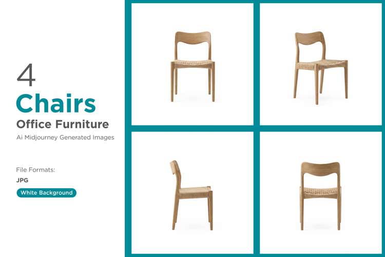 Stylish modern dining chairs made of wood with woven seats