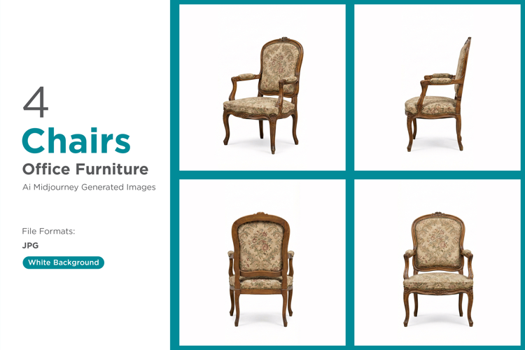 Elegant antique armchairs floral upholstery touch vintage
