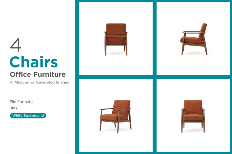 Comfortable mid-century modern chair with brown upholstery