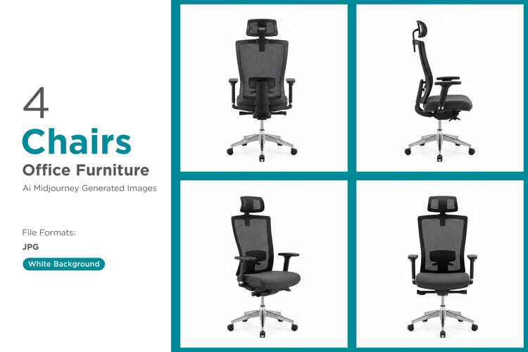 Ergonomic office chairs in 4 multiple angles for comfortable example image 1