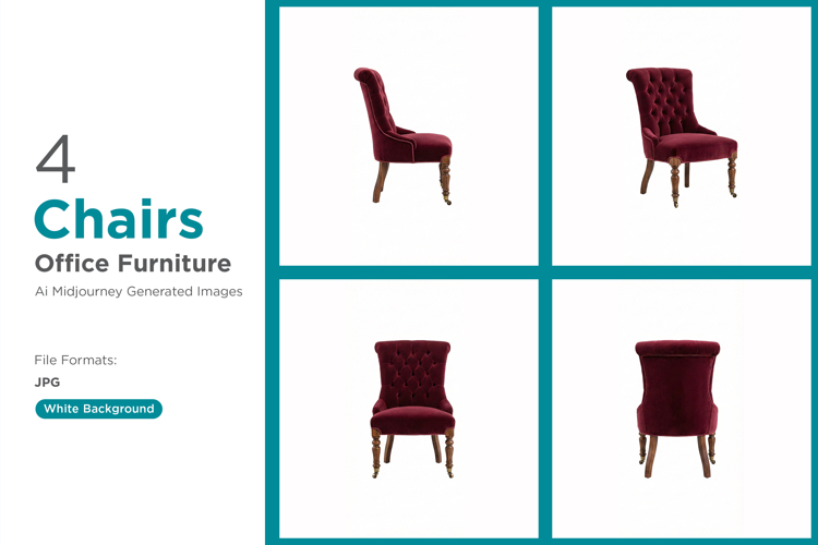 Burgundy velvet chairs showcasing luxurious design Set of 4