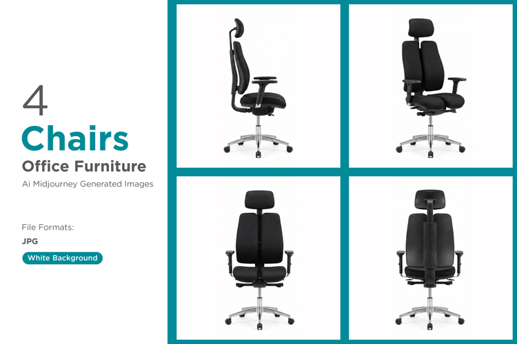 Adjustable office chairs with headrest & lumbar support Set