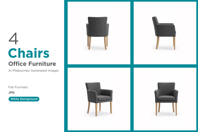 Stylish gray armchairs offer comfort and elegance in Set 4