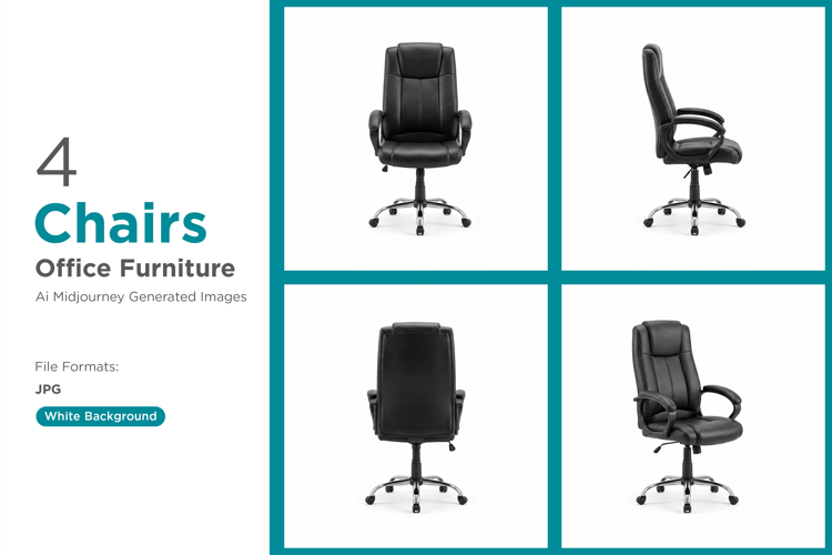 Black leather office chairs offers stylish Design Set of 4