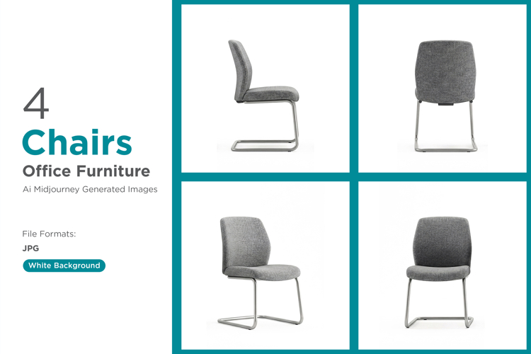 Minimalist gray office chairs for contemporary workspace Set
