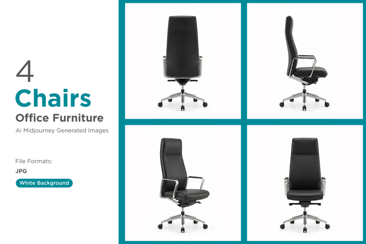 Modern high-back executive office chairs Set of 4