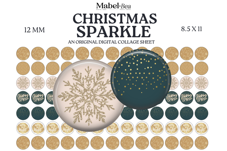 Christmas Sparkle 12mm Digital Collage Sheet