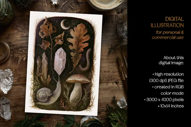 Forest Findings Snail Illustration