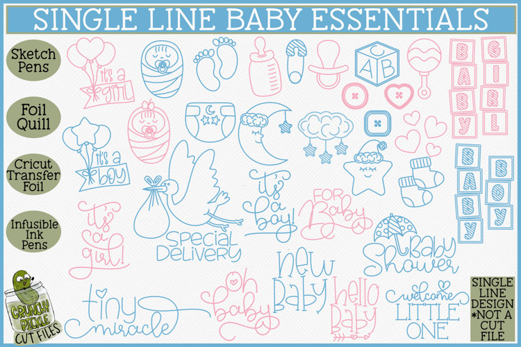 Single Line Baby Essentials SVG Designs