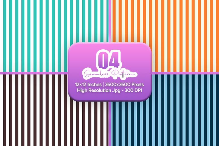 Teal Orange Stripe Seamless Pattern