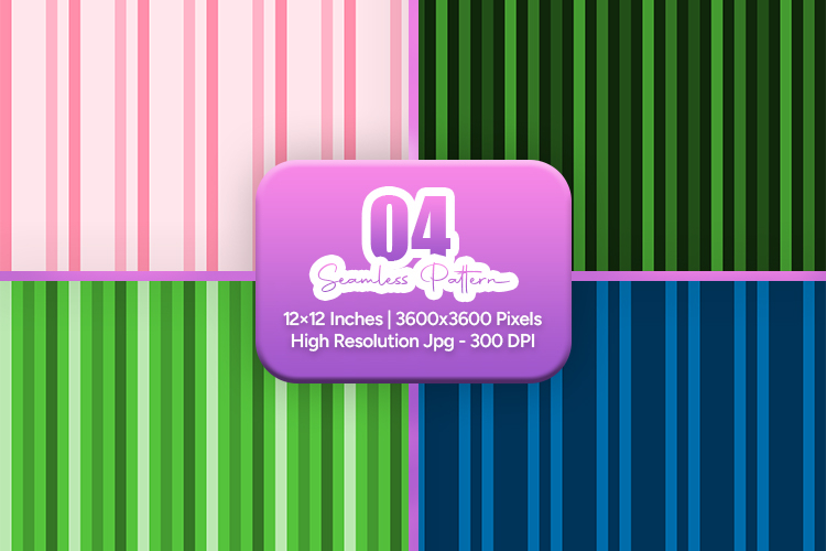 Fresh Pink Green Stripe Seamless Art
