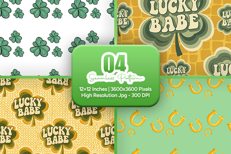 Lucky Babe Clover Seamless Bundle - Leprechaun & Clovers