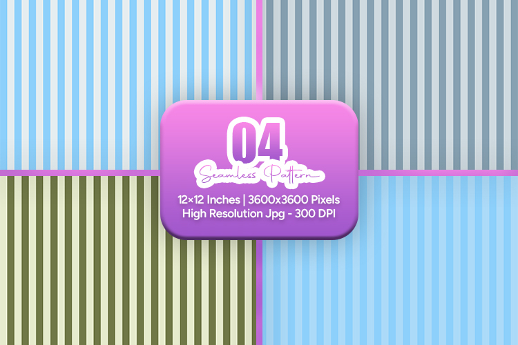 Cool Tone Stripe Seamless Pattern Set